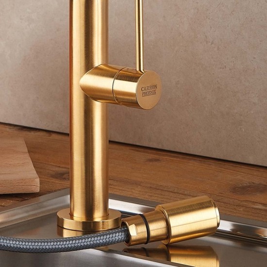 Μπαταρία κουζίνας με ντους Armando Vicario Tozo 48580-201 Gold Brushed Μπαταρία κουζίνας με ντους Armando Vicario Tozo 48580-201 Gold Brushed