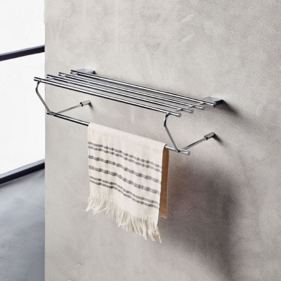 Ραφιέρα Μπάνιου 5 Θέσεων 60X24cm Επιτοίχια Tema 74101 Inox Ραφιέρα Μπάνιου 5 Θέσεων 60X24cm Επιτοίχια Tema 74101 Inox