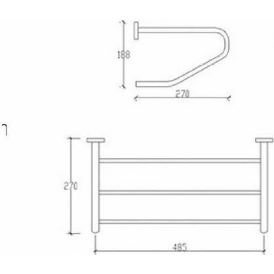Ραφιέρα Μπάνιου 4 Θέσεων Επιτοίχια 48.5x27cm Tema 74117 Inox Ραφιέρα Μπάνιου 4 Θέσεων Επιτοίχια 48.5x27cm Tema 74117 Inox
