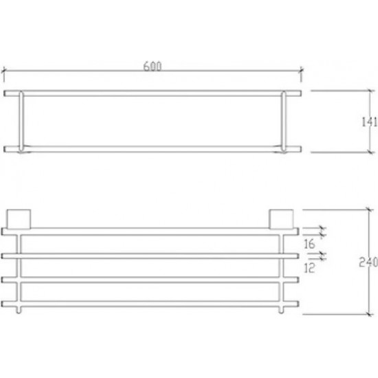 Ραφιέρα Μπάνιου 5 Θέσεων 60X24cm Επιτοίχια Tema 74101 Inox Ραφιέρα Μπάνιου 5 Θέσεων 60X24cm Επιτοίχια Tema 74101 Inox