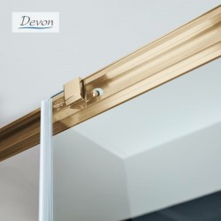 Καμπίνα Ντουζιέρας Ευθύγραμμη Devon Noxx 165-168x200cm Clean Glass Bronze Brushed