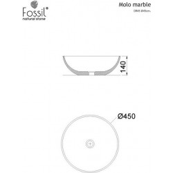 ΜΑΡΜΑΡΙΝΟΣ ΝΙΠΤΗΡΑΣ ΕΠΙΤΡΑΠΕΖΙΟΣ Φ45ΕΚ FOSSIL MOLO MARBLE DR45-300 CARRARA NUOVO ΜΑΡΜΑΡΙΝΟΣ ΝΙΠΤΗΡΑΣ ΕΠΙΤΡΑΠΕΖΙΟΣ Φ45ΕΚ FOSSIL MOLO MARBLE DR45-300 CARRARA NUOVO