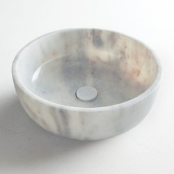 Μαρμάρινος Νιπτήρας Επιτραπέζιος Φ33cm Fossil Thalo Marble DR33-300 Carrara Nuovo