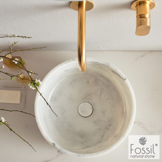Μαρμάρινος Νιπτήρας Επιτραπέζιος Φ39cm Fossil Thalo Marble DR39-300 Carrara Nuovo Μαρμάρινος Νιπτήρας Επιτραπέζιος Φ39cm Fossil Thalo Marble DR39-300 Carrara Nuovo