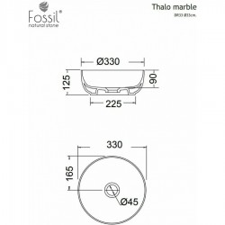 Μαρμάρινος Νιπτήρας Επιτραπέζιος Φ33cm Fossil Thalo Marble DR33-423 Tundra Grey Μαρμάρινος Νιπτήρας Επιτραπέζιος Φ33cm Fossil Thalo Marble DR33-423 Tundra Grey