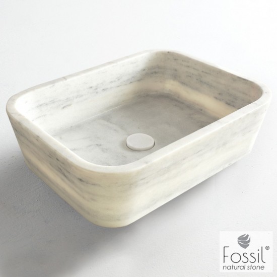 Μαρμάρινος Νιπτήρας Επιτραπέζιος 50Χ38cm Fossil Gaia Marble DS50-300 Carrara Nuovo Μαρμάρινος Νιπτήρας Επιτραπέζιος 50Χ38cm Fossil Gaia Marble DS50-300 Carrara Nuovo