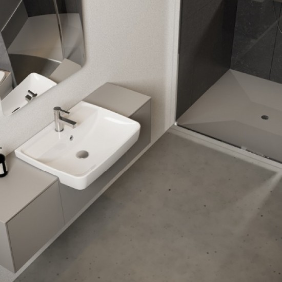 Κρεμαστός Νιπτήρας Πορσελάνης 60x40cm Cerastyle Duru 035100-u Λευκό
