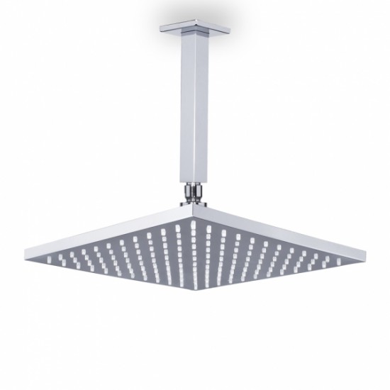 Τετράγωνη Κεφαλή Ντουζ 25x25cm Almar Emotion με Μπράτσο Οροφής 20cm E044220-100 + C22000 Χρωμέ