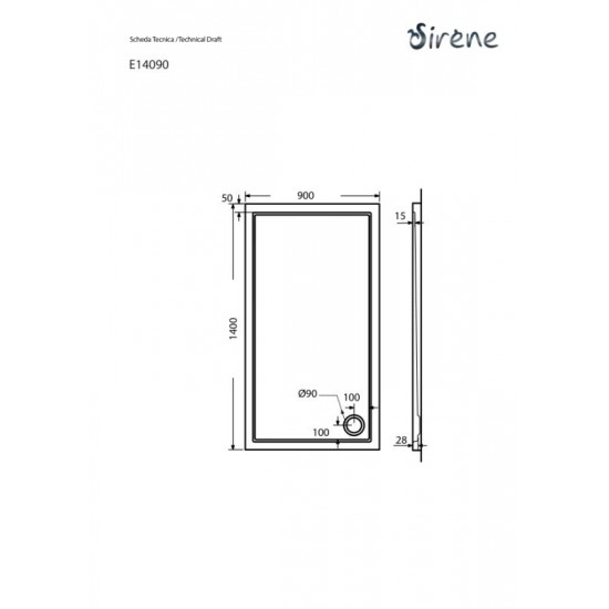 Ντουζιέρα Παραλληλόγραμμη Ακρυλική Sirene Extra Flat E14090-300 140x90x5.5cm Λευκή Ντουζιέρα Παραλληλόγραμμη Ακρυλική Sirene Extra Flat E14090-300 140x90x5.5cm Λευκή