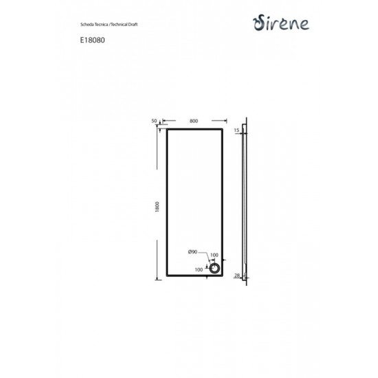 Ντουζιέρα Παραλληλόγραμμη Ακρυλική Sirene Extra Flat E18080-300 180x80x5.5cm Λευκή Ντουζιέρα Παραλληλόγραμμη Ακρυλική Sirene Extra Flat E18080-300 180x80x5.5cm Λευκή