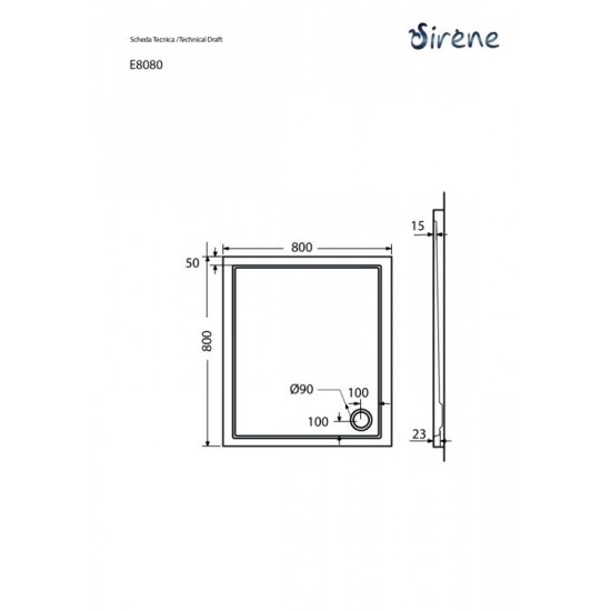 Ντουζιέρα Τετράγωνη Ακρυλική Sirene Extra Flat E8080-300 80x80x5.5cm Λευκή Ντουζιέρα Τετράγωνη Ακρυλική Sirene Extra Flat E8080-300 80x80x5.5cm Λευκή