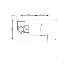 Μίκτης εντοιχισμού Orabella Element 10106 Χρωμέ 1 Εξόδου 