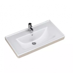 Νιπτήρας Μπάνιου Λευκός Πορσελάνης Tema SAF065 Ένθετος Επίπλου 65,5 × 45 × 20 cm Τετραγωνισμένος