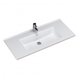 Νιπτήρας Μπάνιου Λευκός Πορσελάνης Tema Slim BEL080 Ένθετος Επίπλου 80 × 45 × 17,5 cm Τετραγωνισμένος Flat