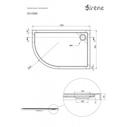 Ντουζιέρα Ημικυκλική Ακρυλική Δεξιά Sirene Extra Flat EQ12080-300-2 120x80x5.5cm Λευκή Ντουζιέρα Ημικυκλική Ακρυλική Δεξιά Sirene Extra Flat EQ12080-300-2 120x80x5.5cm Λευκή