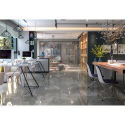 Πλακάκι Efes Dark Grey 60Χ120 Σκουρο Γκρι Γυαλιστερό Retificatto