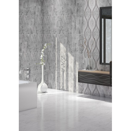 Πλακάκι Μπάνιου Marble Dark Grey (Σκούρο Γκρι) 25x50