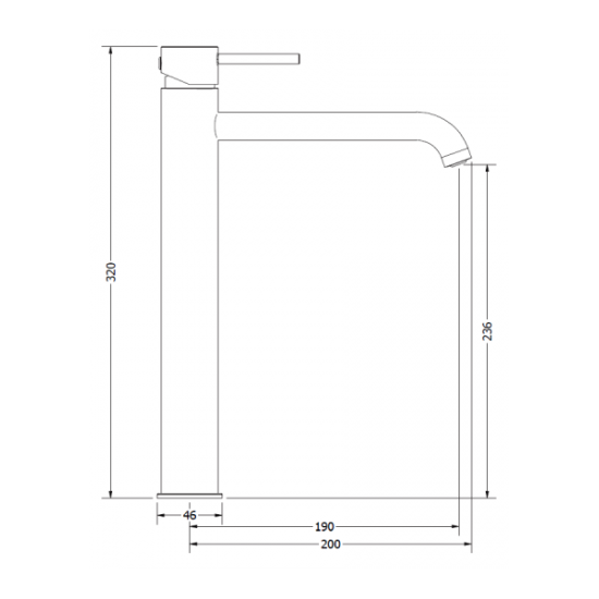 Μπαταρία Νιπτήρος Αναμεικτική Etna Modea Minimal Matt Black 00-07013/B Ψηλή