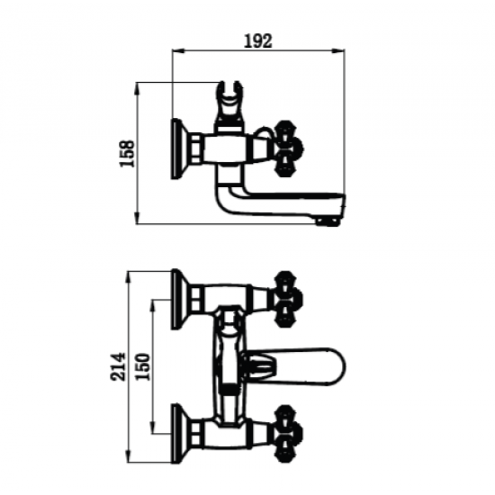 Μπαταρία Λουτρού Eveberg Terra Πλήρης με Tηλέφωνο, Επίτοιχο Στήριγμα Τηλεφώνου και Σπιράλ Bronze