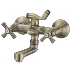 Μπαταρία Λουτρού Eveberg Terra Πλήρης με Tηλέφωνο, Επίτοιχο Στήριγμα Τηλεφώνου και Σπιράλ Bronze