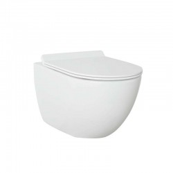 Λεκάνη Kρεμαστή Λευκή με Kάλυμμα Slim Soft Close Blanco Ceramica Loria 2200300