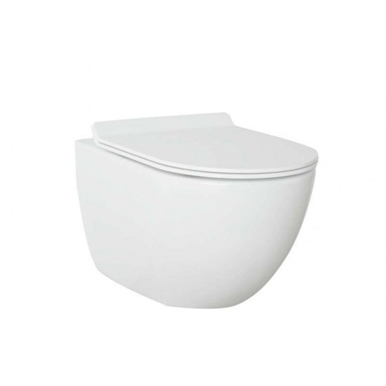 Λεκάνη Kρεμαστή Λευκή με Kάλυμμα Slim Soft Close Blanco Ceramica Loria 2200300