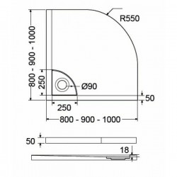 Ντουζιέρα Ημικυκλική Ακρυλική Sirene Flow FQ8080-300 80x80x5cm Λευκή Ντουζιέρα Ημικυκλική Ακρυλική Sirene Flow FQ8080-300 80x80x5cm Λευκή