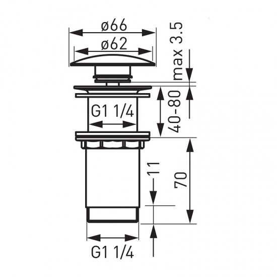 Βαλβίδα νιπτήρα Ferro Rotondo Old Bronze S285BR με υπερχείλιση