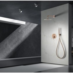 Μπαταρία Σετ με Σύστημα Μίκτη Εντοιχισμού 2 Εξόδων IMEX LINE GPD038/ORC Ροζ Χρυσό Ματ/ Χαλκού