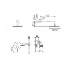 Outlet Μίκτης Εντοιχισμού 2 Εξόδων IMEX LINE GPD038/OC Χρυσό Ματ 