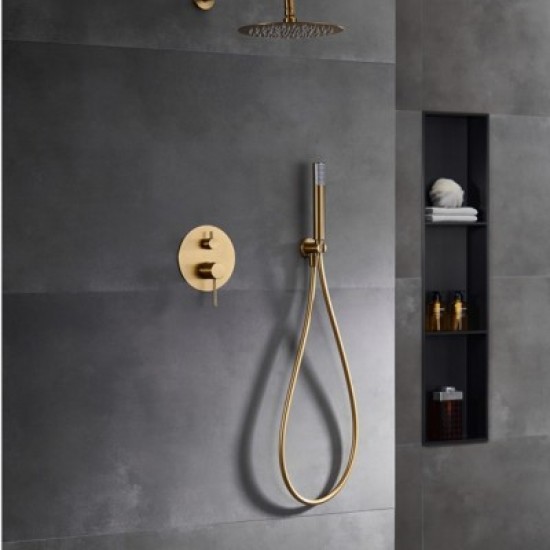 Μίκτης Εντοιχισμού 2 Εξόδων IMEX MONZA GPM039/OC Χρυσό Ματ Brushed
