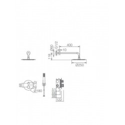 Μίκτης Εντοιχισμού 2 Εξόδων IMEX LINE GTD038 Θερμοστατική Χρωμέ