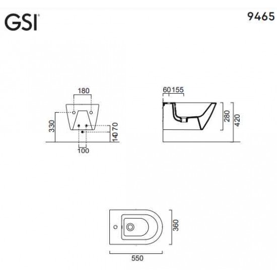 Λεκάνη Μπιντέ Κρεμαστή Πορσελάνης GSI Kube-x 9415 Swirlflush 55 εκ. 9465-300 Λεκάνη Μπιντέ Κρεμαστή Πορσελάνης GSI Kube-x 9415 Swirlflush 55 εκ. 9465-300