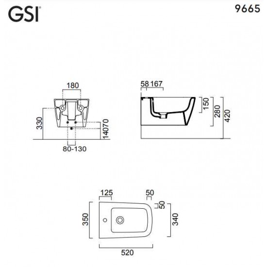Μπιντέ Κρεμαστό Πορσελάνης GSI Nubes Swirlflush 52 εκ. 9665-300 Λευκό Μπιντέ Κρεμαστό Πορσελάνης GSI Nubes Swirlflush 52 εκ. 9665-300 Λευκό
