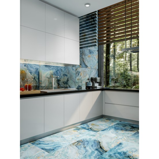 Πλακάκι Hypnos Full Lappato 60Χ120 Μπλε Γυαλιστερό