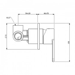 Μίκτης εντοιχισμού Orabella Indigo 10154 Χρωμέ 1 Εξόδου 