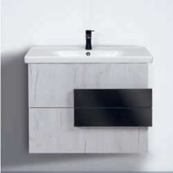 Έπιπλο Μπάνιου Επιδαπέδιο Zeus Ice Grey/Black Glossy 70cm Chrisart