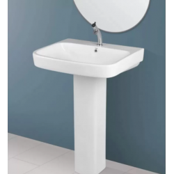 Νιπτήρας Μπάνιου Πορσελάνης με Κολώνα I-zec Vista 55Χ43Χ85cm 3001 Λευκός