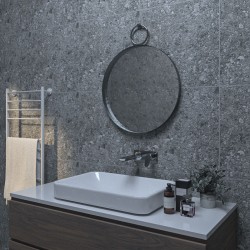 Κρεμαστός Καθρέπτης Iron Link Φ55 εκ. Black (Μαύρος)