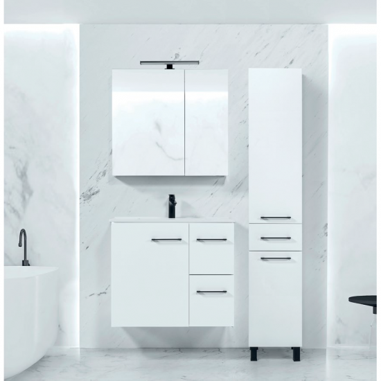 Στήλη Επίπλου Μπάνιου Mabo Λύρα MDF Λευκή Λάκα 185x35x34 cm