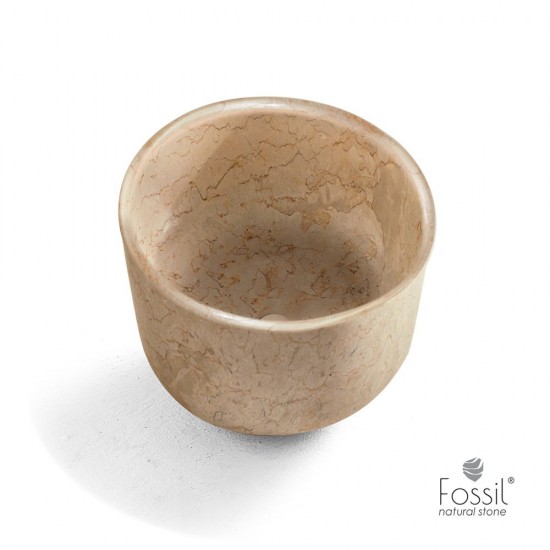Μαρμάρινος Νιπτήρας Επιτραπέζιος Φ42cm Fossil Bucket Marble MR42-500 Beige Μαρμάρινος Νιπτήρας Επιτραπέζιος Φ42cm Fossil Bucket Marble MR42-500 Beige