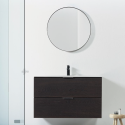 Καθρέπτης Επίπλου Μπάνιου Μεταλλικός Mabo Marcella Δρυς 60 cm