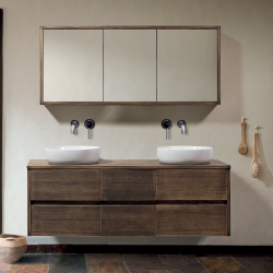 Καθρέπτης Επίπλου Μπάνιου Mabo Nova 150 cm Κόντρα Πλακέ Με Επένδυση Δρυς Και Ειδική Τεχνοτροπία Παλαίωσης Χωρίς Φωτιστικό 