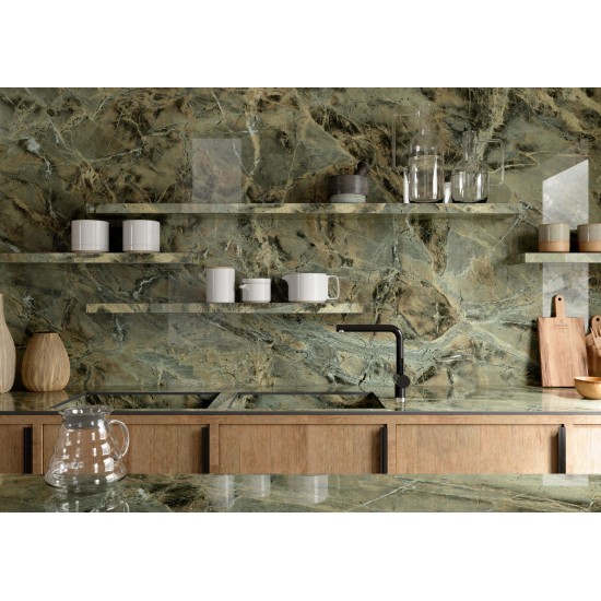 Πλακάκι Marazzi Allmarble Verde Borgogna Lux Rt 75x150 cm MEL8 Γυαλιστερό Μαρμαριζέ