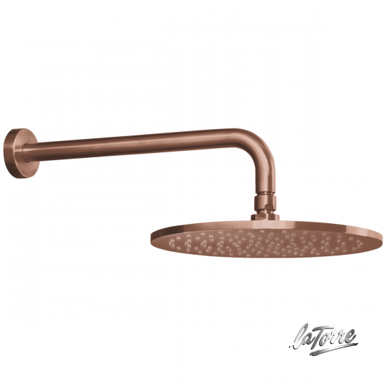 Κεφαλή Ντους 25cm με Βραχίονα 35cm La Torre Elle Rose Gold Κεφαλή Ντους 25cm με Βραχίονα 35cm La Torre Elle Rose Gold