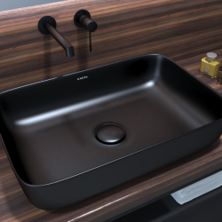 Επικαθήμενος Νιπτήρας Μπάνιου Πορσελάνης Soncera Napoli Black Matt 60x40cm 210000024 Μαύρος