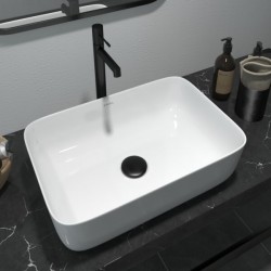 Επικαθήμενος Νιπτήρας Μπάνιου Πορσελάνης Soncera Napoli 60x40cm 210000023 Λευκός