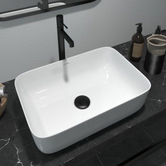 Επικαθήμενος Νιπτήρας Μπάνιου Πορσελάνης Soncera Napoli 60x40cm 210000023 Λευκός