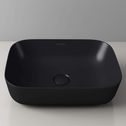 Επικαθήμενος Νιπτήρας Μπάνιου Πορσελάνης Soncera Napoli Black Matt 60x40cm 210000024 Μαύρος