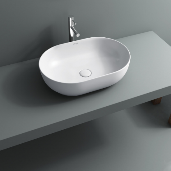 Επικαθήμενος Νιπτήρας Μπάνιου Πορσελάνης Soncera Nexa 55x33cm 210000027 Λευκός